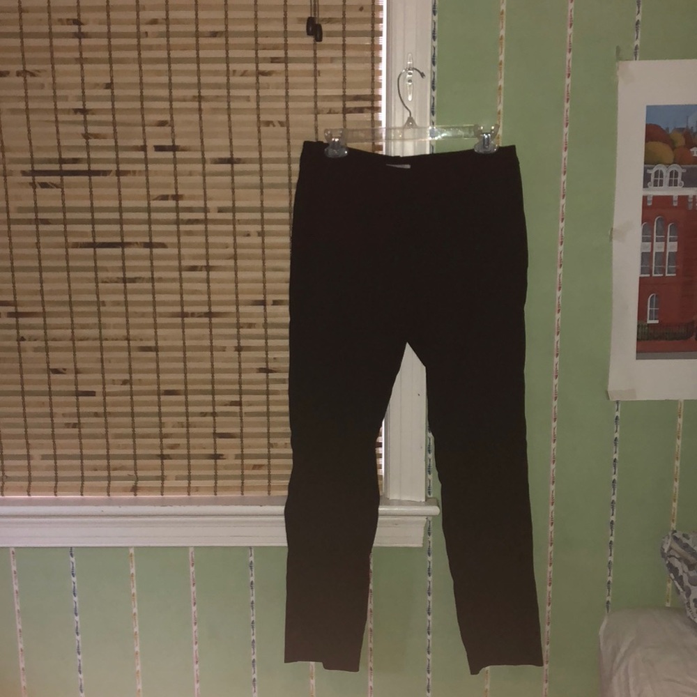 Black straight leg skinny trousers